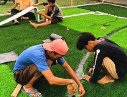 Wujudkan Keinginan Warganya, Pemdes Tanggo Raso Bangun Lapangan Futsal Rumput Sentetis Pertama di Bengkulu Selatan