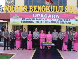 Kapolres Bengkulu Selatan Pimpin Langsung Upacara Kenaikan Pangkat TMT 1 Juli 2025 Sebanyak 19 Personel