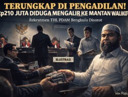 Terbongkar di Sidang! Rp210 Juta Rekrutmen THL PDAM Diduga Mengalir ke Helmi Hasan, Mantan Wali Kota Bengkulu